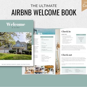 Airbnb Welcome Book Template | Vacation Rental Template House | Host Manual Guidebook Template | Real Estate Canvas Template