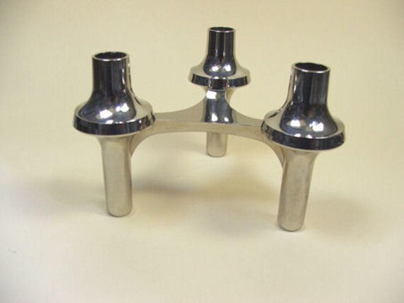 vintage Mid-Century atomic MACHINE AGE candlestick candle holder Nagel Quist era
