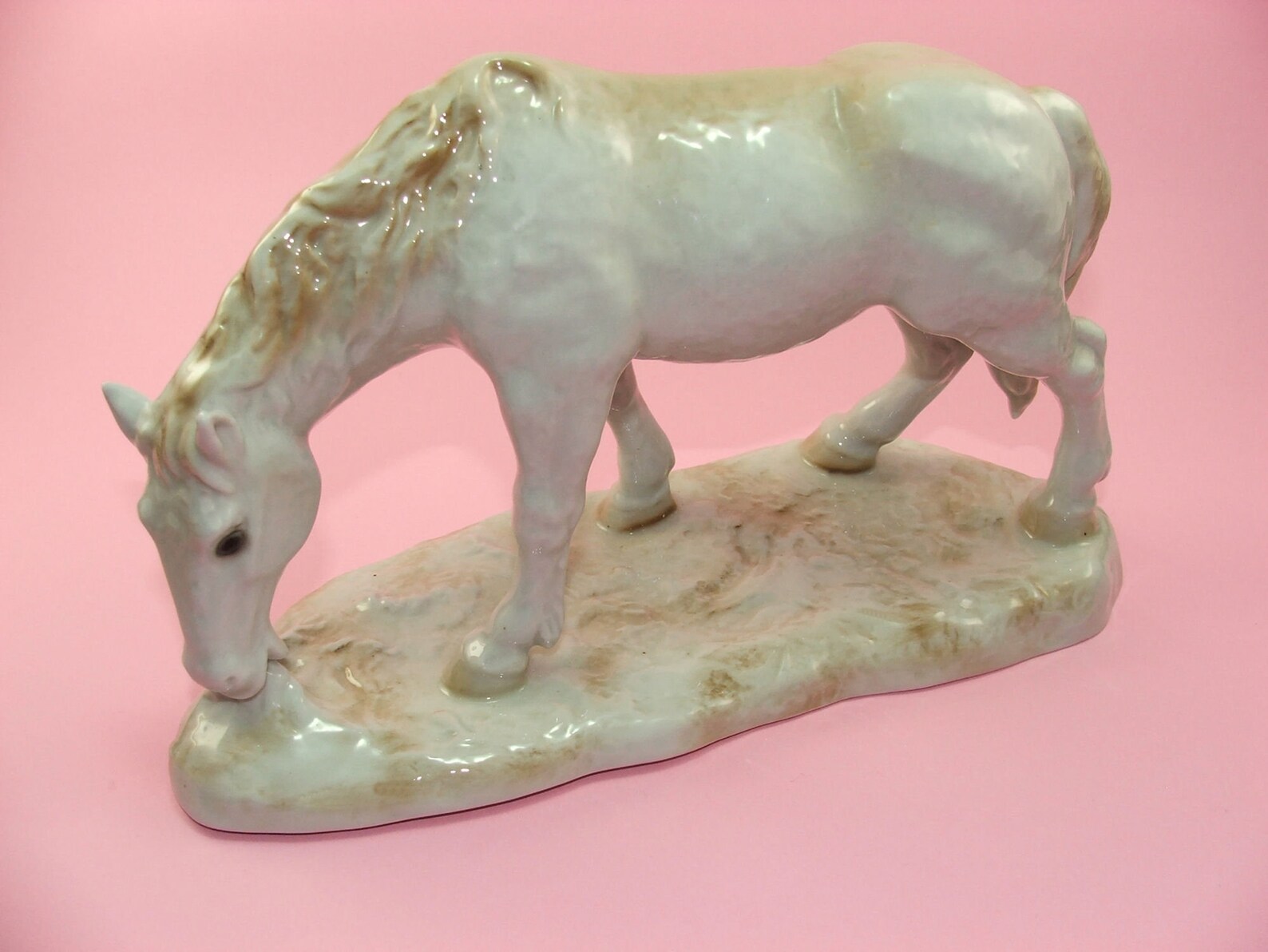 white porcelain horse statue