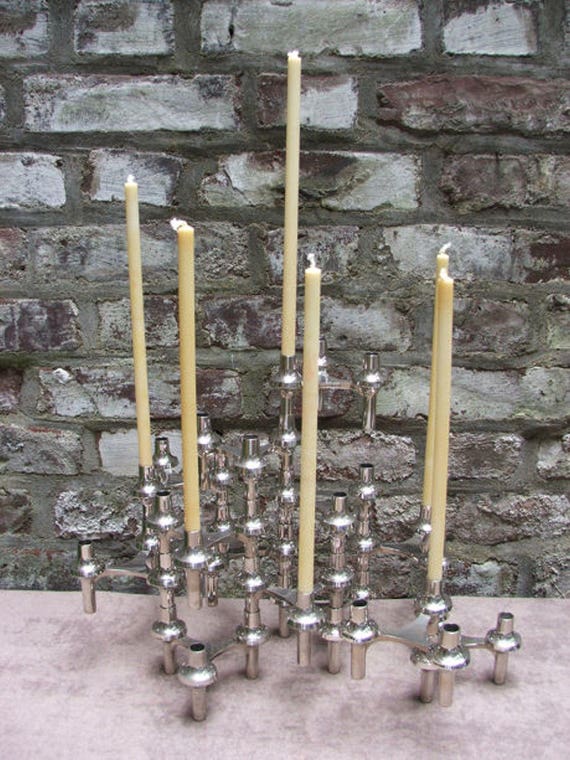 vintage Mid-Century atomic MACHINE AGE candlestick candle holder Nagel Quist era