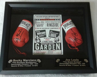 Great Gift for Holidays  Rocky Marciano vs Joe Louis Boxing Display