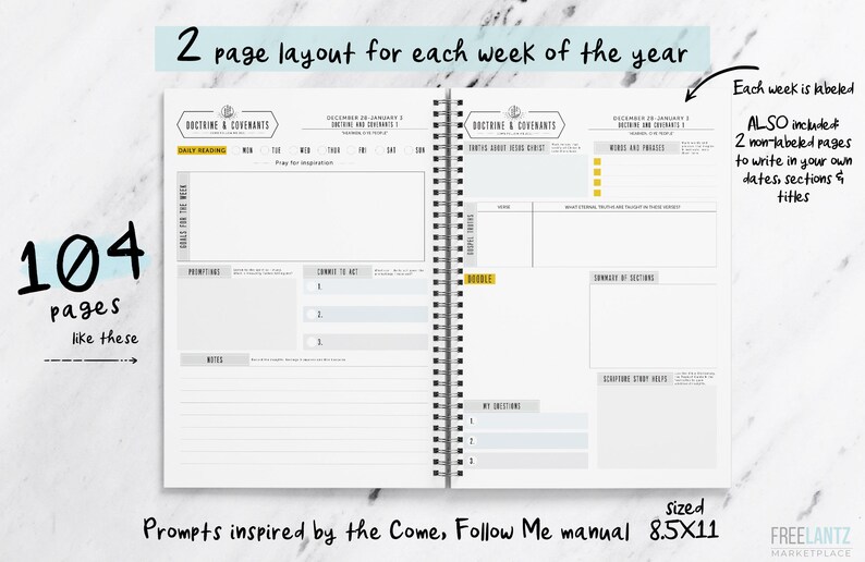 Come Follow Me Journal PRINTABLE Doctrine and Covenants Instant