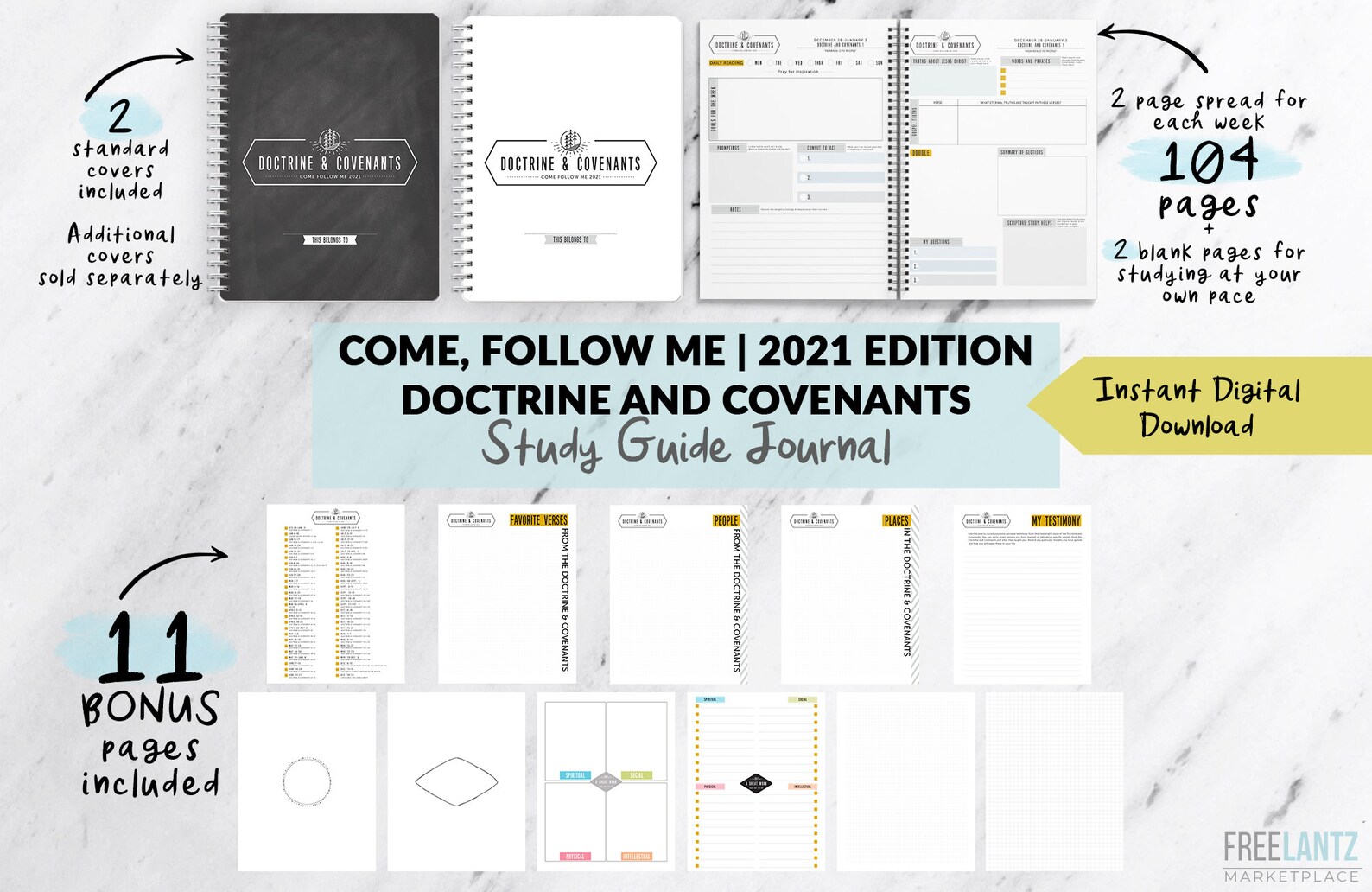 Come Follow Me Journal PRINTABLE, Doctrine and Covenants, Instant