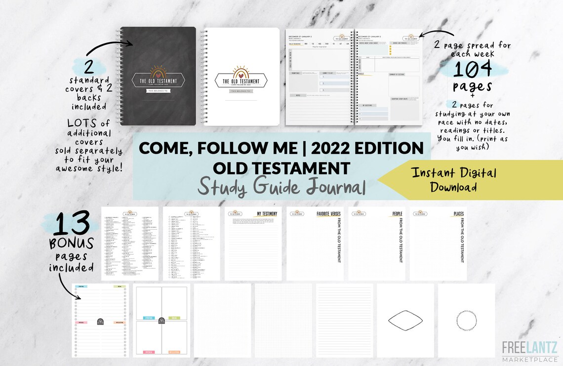 Come Follow Me Journal PRINTABLE the Old Testament Instant - Etsy