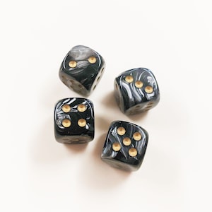 Gray & Black Pearl Chessex Dice Set: 12mm D6 Acrylic Dice