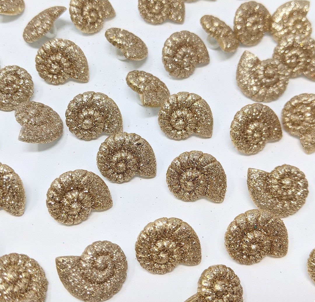 Glitter Seashell Buttons Novelty Collection, Cabochons, Jesse James ...