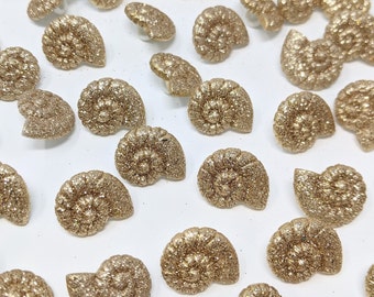 Glitter Seashell Buttons Novelty Collection, Cabochons, Jesse James Buttons, Dress It Up Buttons, Cute buttons, Button Embellishments