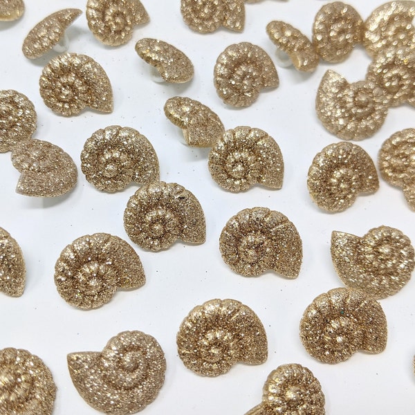 Glitter Seashell Buttons Novelty Collection, Cabochons, Jesse James Buttons, Dress It Up Buttons, Cute buttons, Button Embellishments