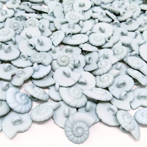Light Blue Seashell Buttons: Novelty Button Embellishments (Set of 6)