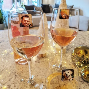 Custom Barware Photo Wine Charm Set, Housewarming Gift For New Home Owner, Hostess Gift Wine Glass Charms, Personalized Gift Wine Charms