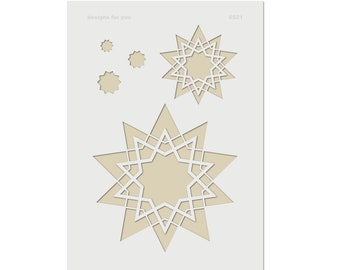 Star stencil | Stencil with stars for your DIY Christmas projects | For textiles, wood, windows, ... | Crafting gifts