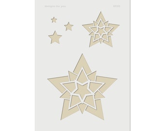 Star stencil | Stencil for Christmas, card making, textile design, decoration, window | Christmas motif stencils | Star stencil