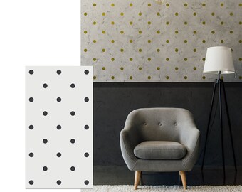 Polka dot stencil || Dot stencil for wall || Simple wall design || Paint circles on the wall || Stencil for wall painting