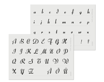 2 stencils for writing with guidelines - small letters can be used as a font stencil for Bujo & cards - complete alphabet (abc)