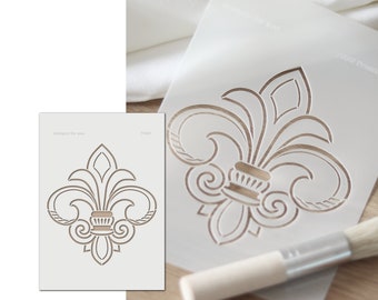 Schablone Französische Lilie // Fleur de lis Möbelschablone // Ornament Schablone für Wand, Möbel, Keilrahmen, ...