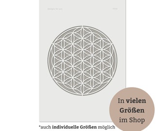 Flower of Life stencil in Ø 17 cm - Mandala for fabric painting, acrylic painting, airbrush, textiles in DIN A4 - Sacred Geometry motif