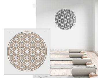 Stencil Flower of Life in S-XXL is a reusable wall stencil - large flower of life for sacred geometry wall design