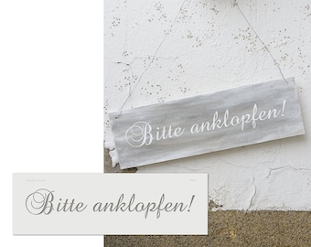 Stencil Please knock! // Stencil with saying for your own door sign // Stencil with lettering // Stencil with letters