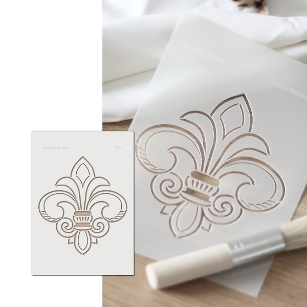 Stencil French Lily // Fleur de lis furniture stencil // Ornament stencil for wall, furniture, stretcher frame, ...