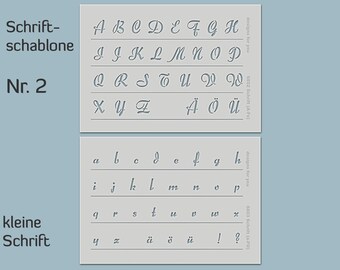 2 Stencils with guides (2x din a5) "6802 & 6803 Font" Letters for mixed media, scrapbooking, canvas, cards, art journaling