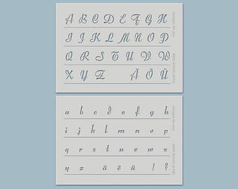2 Stencils with guides (2x din A4) "6802 & 6803 Font" Letters for mixed media, scrapbooking, canvas, cards, art journaling