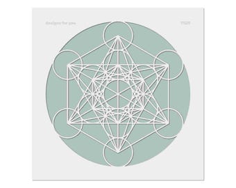 Metatron's Cube stencil ideal as a wall stencil and for canvas paintings | Stencil for acrylic painting & walls | Painting stencil, spray stencil
