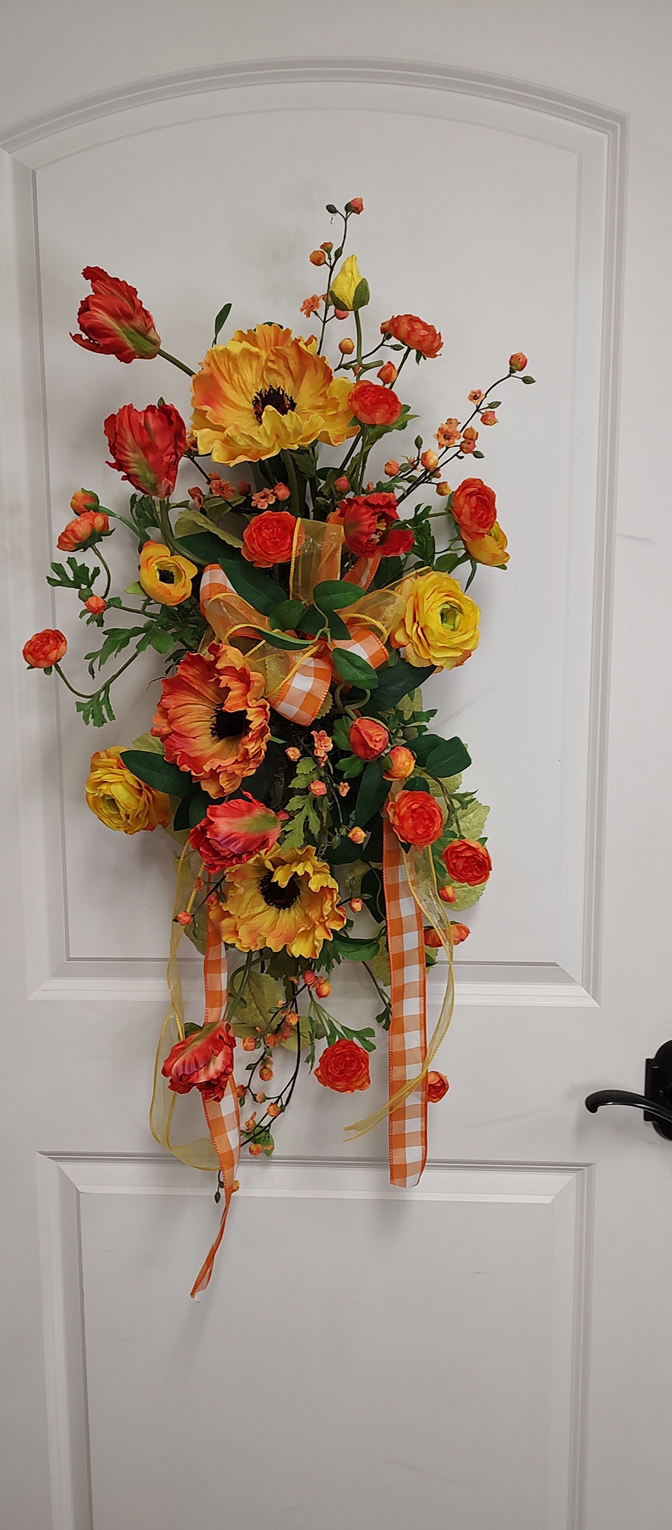 Large Summer Door Swag Swag Wreath for Front Door Teardrop Etsy