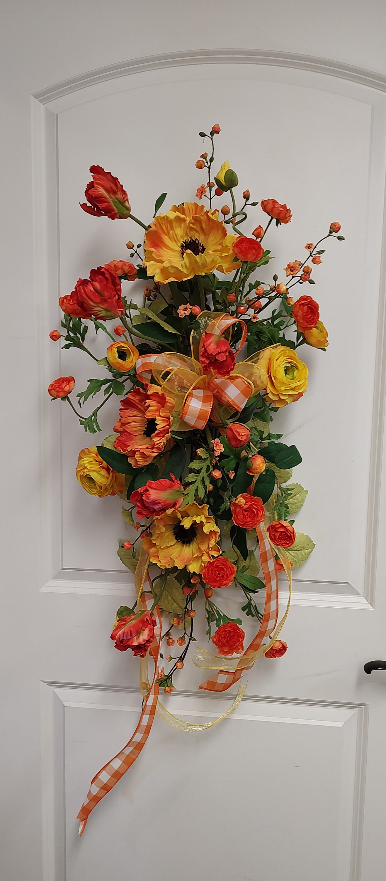 Large Summer Door Swag Swag Wreath for Front Door Teardrop Etsy