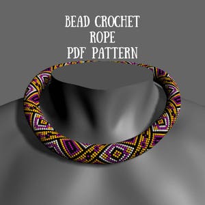 Bead crochet rope pattern Bead crochet necklace pattern Bead crochet pattern Pattern for bracelet Beaded rope patterns Beadwork patterns