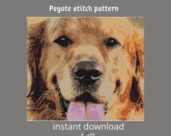 Peyote pattern Dog Beaded pattern DIY delica Beading pattern Peyote Stitch pattern for beading Beadwork patterns seed beads