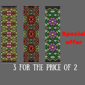 Peyote-armbandpatronen Sieradenpatroon Peyote-steekarmbandontwerp Patronen rocaille Miyuki Delica Maat 11 KralenPATROON Bloemen PDF