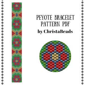 Peyote bracelet pattern PDF #7 Bead peyote pattern Seed bead bracelet pattern Cuff bracelet Beading tutorial Peyote stitch Beadwork pattern