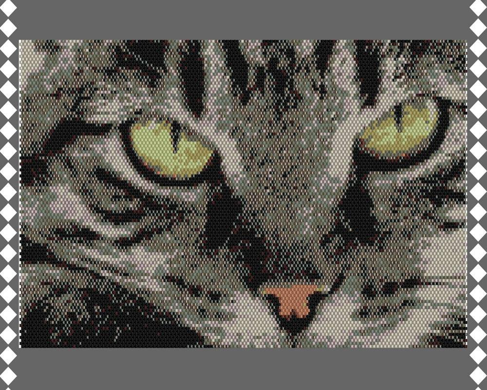 Peyote pattern animal Peyote Cat Beaded patterns Beading patterns Peyote Stitch pattern for beading beadwork patterns seed beads Delica 11