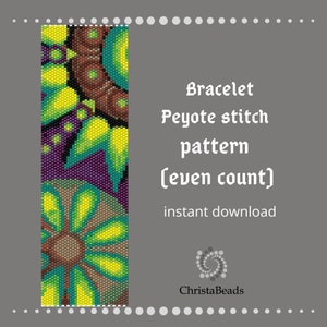 Beaded peyote bracelet pattern PDF Beading cuff bracelet patterns peyote stitch - Instant Download.
