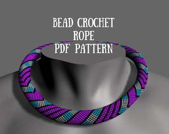 Bead Crochet rope pattern for necklace PDF Pattern for beaded bracelet Pattern for bracelet Bead crochet pattern DIY Beading necklace rope