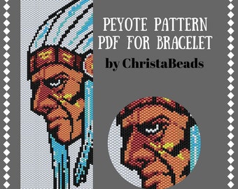 Peyote stitch pattern for bracelet American indian pattern 1 Beading pattern Peyote bracelet pattern Bead peyote pattern delica bead pattern