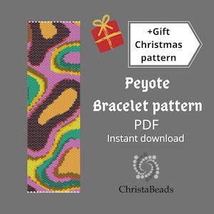 Peyote cuff bracelet pattern, even count, for miyuki delica beads. Bead peyote pattern.