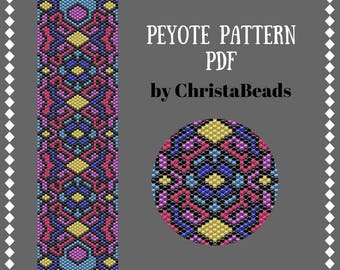 Peyote Stitch bracelet pattern seed bead bracelet DIY Beadwork pattern Beading PATTERN for bracelet bead pattern Peyote Bracelet Pattern PDF