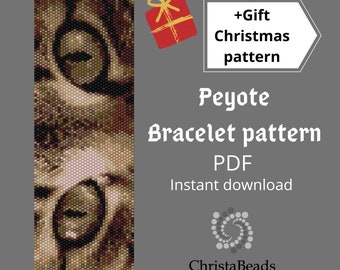 Peyote Bead Pattern, Even count, Seed Bead Pattern, Miyuki Delica, Bracelet Pattern, Beadwoven Bracelet Cats eyes