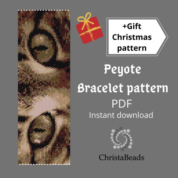 Peyote Bead Pattern, Even count, Seed Bead Pattern, Miyuki Delica, Bracelet Pattern, Beadwoven Bracelet Cats eyes