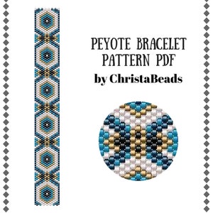 Peyote bracelet pattern PDF #4 Bead peyote pattern Beading tutorial Peyote stitch Beadwork pattern Seed bead bracelet pattern ChristaBeads