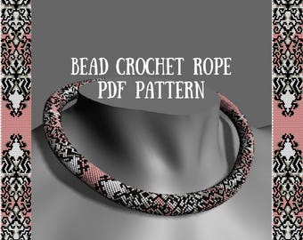 Bead crochet necklace pattern  Bead crochet pattern Crochet rope pattern Jewelry pattern Beaded rope patterns Beadwork