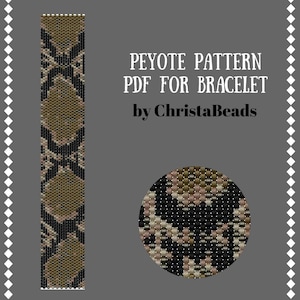 Snake pattern peyote for bracelet, beading patterns, peyote bracelet patterns, peyote bead patterns, peyote stitch patterns, miyuki pattern image 1