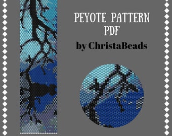 Peyote bracelet patterns "Cat romantic" PDF Cuff bracelet patterns Beading Pattern Peyote Stitch Peyote Bead Pattern for bracelet odd peyote