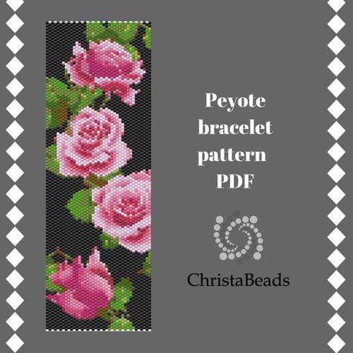 Peyote Bracelet Pattern - States Flowers Beaded peyote bracelet pattern