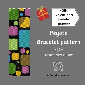 New bead peyote stitch pattern for bracelet - even count - for Miyuki Delica beads, peyote tutorial, bracelet peyote pattern, cuff peyote.