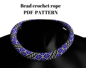 Bead crochet rope pattern Bead crochet necklace pattern Bead crochet pattern Pattern for a bracelet Beaded rope patterns Beadwork