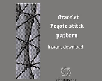 Peyote Bracelet Pattern Peyote Stitch Abstract Peyote Bead Pattern Beading patterns Peyote Beading Seed bead pattern beadwork pattern PDF