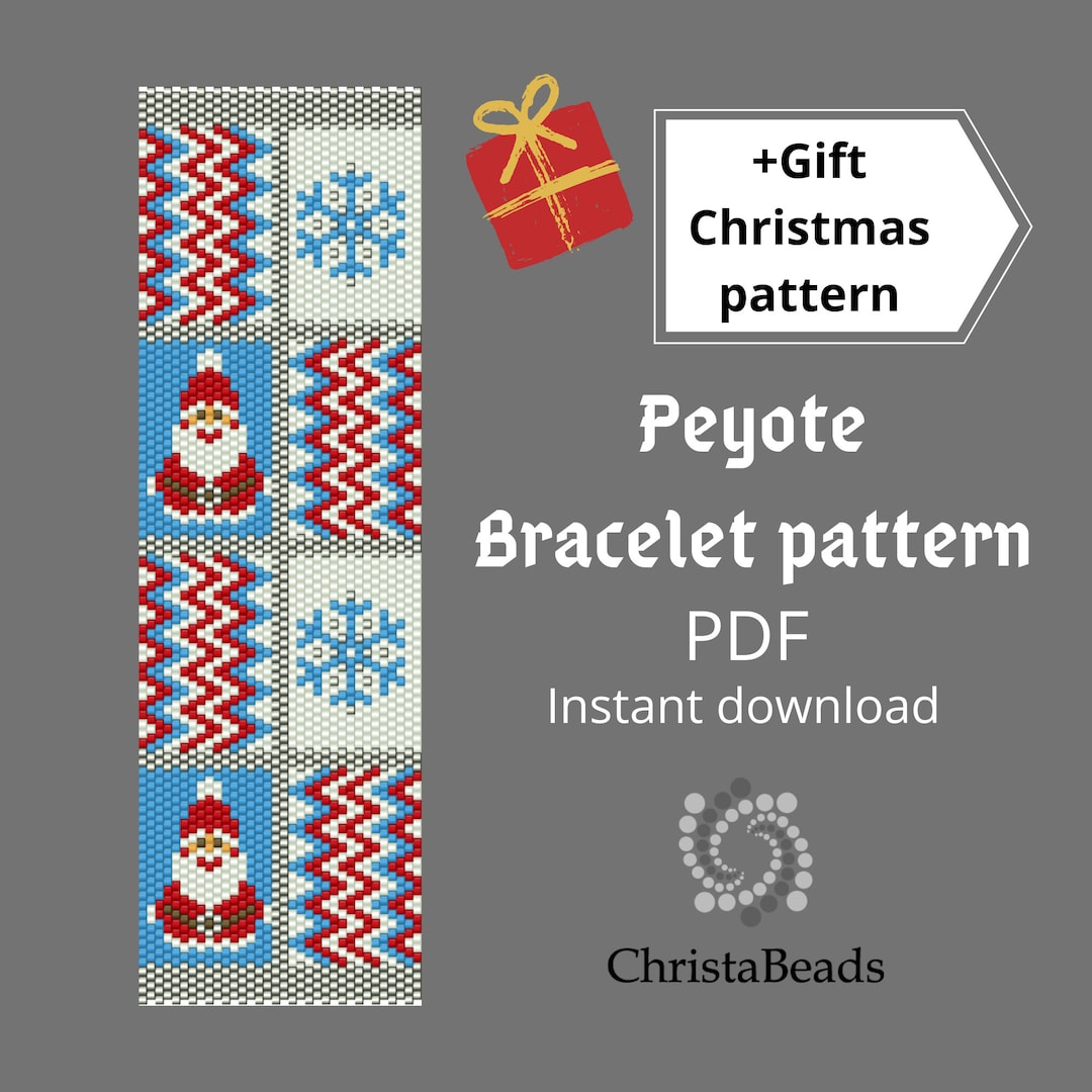 Christmas Peyote Bead Pattern, Peyote Bracelet Pattern Even