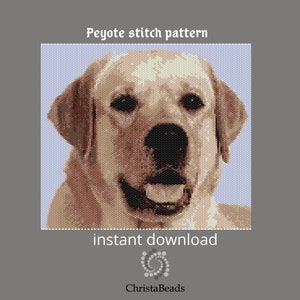 Large peyote bead pattern Dog Beaded pattern Peyote Stitch